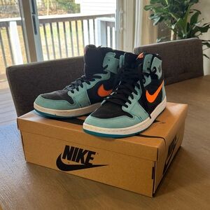 Nike Zoom Air Jordan 1 High - Black, Teal & Orange